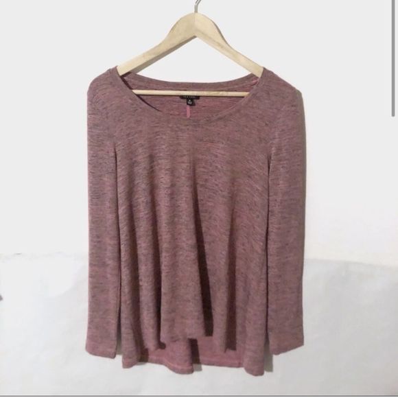 Jones NY Pink and Black Marled Round Long Sleeve - Picture 2 of 6